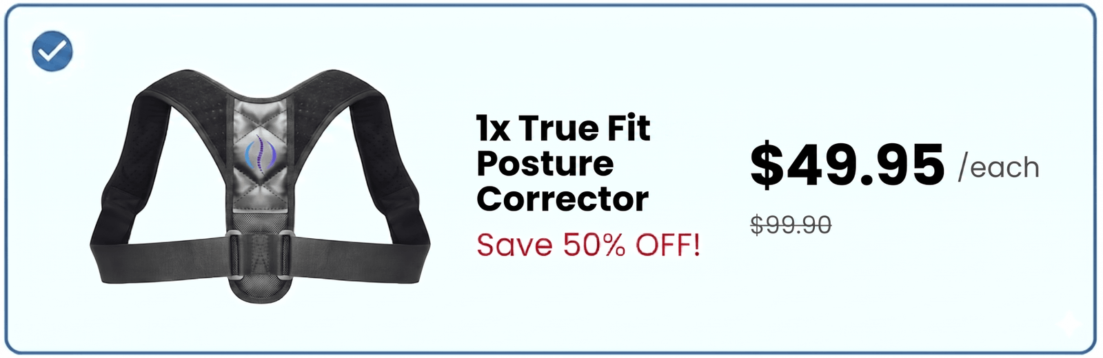 TrueFit Posture Corrector Single Package 50% Discount